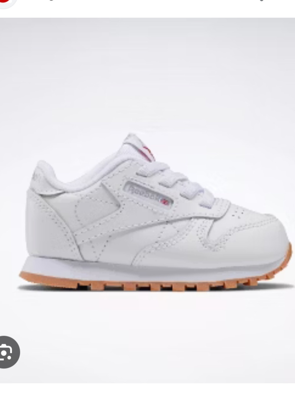 Reebok Kids White Sneakers with Red Accent